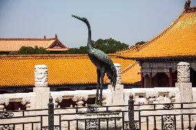 Tourists Visit the Palace Museum in Beijing, China