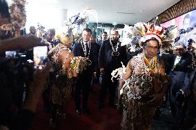 Macron Visits APEC Haus - Papua New Guinea