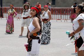 Dancers Celebrate The 698th Anniversary Of The Founding Of Mexico - Tenochtitlan