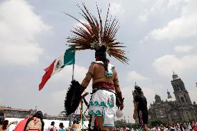 Dancers Celebrate The 698th Anniversary Of The Founding Of Mexico - Tenochtitlan