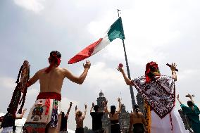 Dancers Celebrate The 698th Anniversary Of The Founding Of Mexico - Tenochtitlan