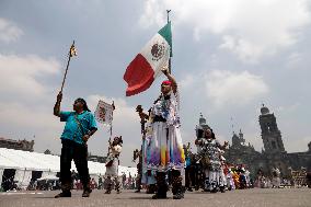 Dancers Celebrate The 698th Anniversary Of The Founding Of Mexico - Tenochtitlan