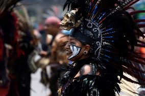 Dancers Celebrate The 698th Anniversary Of The Founding Of Mexico - Tenochtitlan