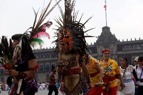 Dancers Celebrate The 698th Anniversary Of The Founding Of Mexico - Tenochtitlan