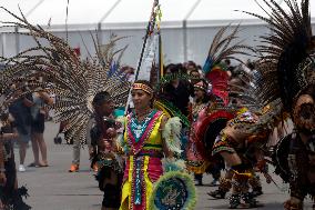 Dancers Celebrate The 698th Anniversary Of The Founding Of Mexico - Tenochtitlan