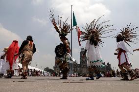 Dancers Celebrate The 698th Anniversary Of The Founding Of Mexico - Tenochtitlan