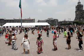 Dancers Celebrate The 698th Anniversary Of The Founding Of Mexico - Tenochtitlan