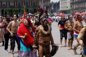 Dancers Celebrate The 698th Anniversary Of The Founding Of Mexico - Tenochtitlan