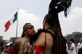 Dancers Celebrate The 698th Anniversary Of The Founding Of Mexico - Tenochtitlan