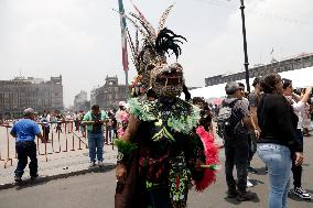 Dancers Celebrate The 698th Anniversary Of The Founding Of Mexico - Tenochtitlan