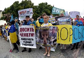 Rally in support of Ukrainian POWs in Vinnytsia