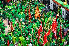 Indian Muslims Participate In A Procession In Memory Of Abbas Alamdar - Rajasthan