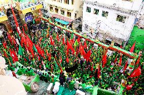 Indian Muslims Participate In A Procession In Memory Of Abbas Alamdar - Rajasthan