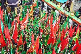 Indian Muslims Participate In A Procession In Memory Of Abbas Alamdar - Rajasthan