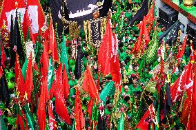 Indian Muslims Participate In A Procession In Memory Of Abbas Alamdar - Rajasthan