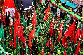 Indian Muslims Participate In A Procession In Memory Of Abbas Alamdar - Rajasthan