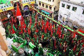 Indian Muslims Participate In A Procession In Memory Of Abbas Alamdar - Rajasthan