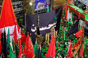 Indian Muslims Participate In A Procession In Memory Of Abbas Alamdar - Rajasthan