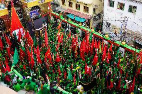 Indian Muslims Participate In A Procession In Memory Of Abbas Alamdar - Rajasthan