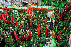 Indian Muslims Participate In A Procession In Memory Of Abbas Alamdar - Rajasthan