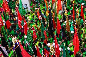 Indian Muslims Participate In A Procession In Memory Of Abbas Alamdar - Rajasthan