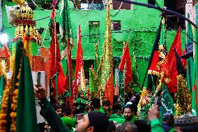 Indian Muslims Participate In A Procession In Memory Of Abbas Alamdar - Rajasthan