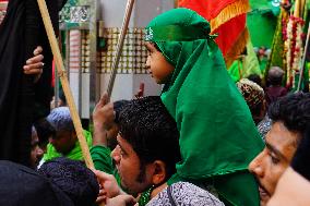 Indian Muslims Participate In A Procession In Memory Of Abbas Alamdar - Rajasthan