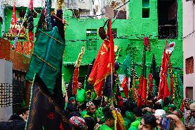 Indian Muslims Participate In A Procession In Memory Of Abbas Alamdar - Rajasthan