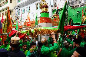 Indian Muslims Participate In A Procession In Memory Of Abbas Alamdar - Rajasthan