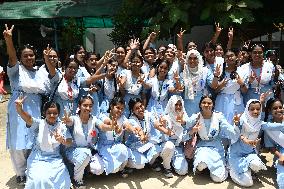 Students Celebrate Exam Results In Dhaka