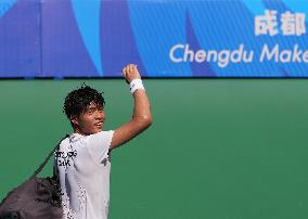 (Chengdu Universiade) CHINA-SICHUAN-CHENGDU-WORLD UNIVERSITY GAMES-TENNIS-MEN'S SINGLES