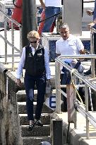 Juan Carlos And Infanta Elena arrive at the port of Sanxenxo - Spain