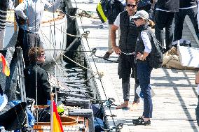 Juan Carlos And Infanta Elena arrive at the port of Sanxenxo - Spain