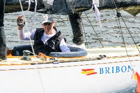 Juan Carlos And Infanta Elena arrive at the port of Sanxenxo - Spain