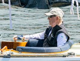 Juan Carlos And Infanta Elena arrive at the port of Sanxenxo - Spain