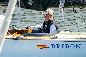 Juan Carlos And Infanta Elena arrive at the port of Sanxenxo - Spain