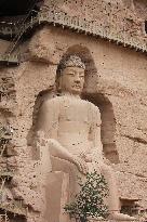 Maitreya Giant Buddha in Bingling Temple in Gansu, China