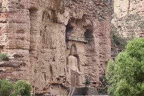 Maitreya Giant Buddha in Bingling Temple in Gansu, China