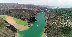 The Green Tao River And The Yellow River Meet in the Liujiaxia Reservoir Area