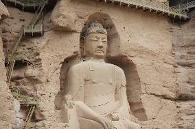 Maitreya Giant Buddha in Bingling Temple in Gansu, China