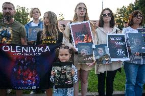Rally In Kyiv Marks First Anniversary Of Olenivka Prison Camp Explosion
