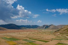 General View Of Casteluccio Di Norcia Lentil Fields