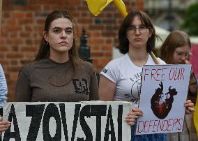 Free Ukrainian Prisoners Protest In Krakow