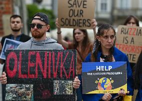 Free Ukrainian Prisoners Protest In Krakow