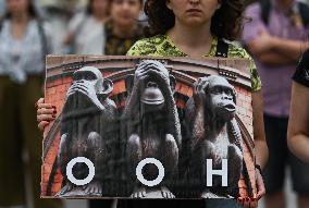 Free Ukrainian Prisoners Protest In Krakow