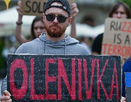 Free Ukrainian Prisoners Protest In Krakow