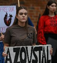 Free Ukrainian Prisoners Protest In Krakow