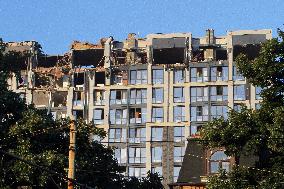 Consequences of July 28 Russian missile attack in Dnipro