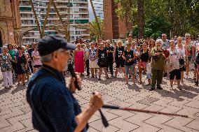 Protest Against The Sexism Murder Of A Woman In Barcelona