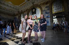 Young Pilgrims Begin To Arrive In Portugal - Porto